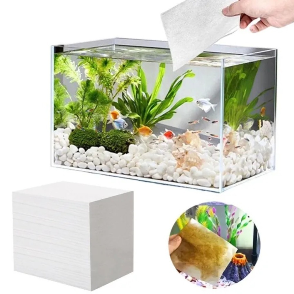 Aquarium Fish Yellow - 50pcs Multifunctional Filter Aquarium Absorbent Paper