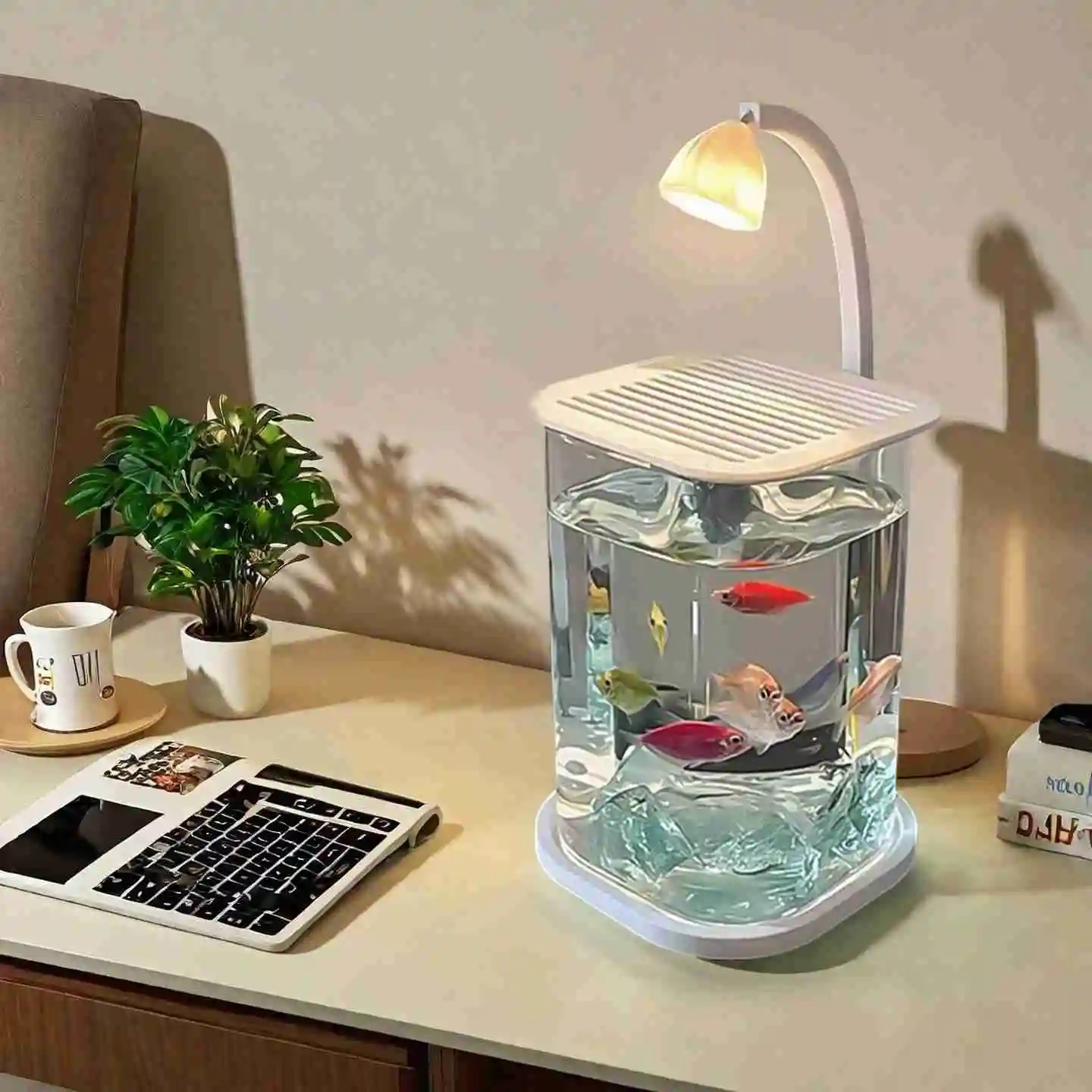 Mini Betta Fish Glass Tank Des - Aquarium Fish Betta review and price